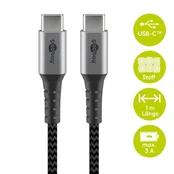 Goobay Kabelis USB-C 2.0 480 Mb/s Trumpas TEXTIL 1m kaina