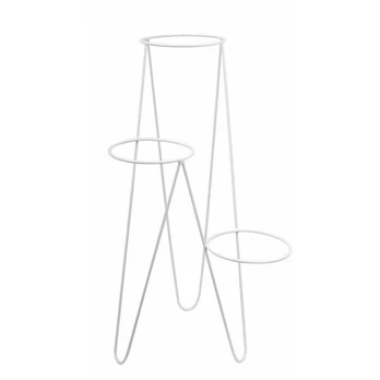 Modernus trigubas gėlių stovas, baltas, 95 cm