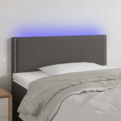 Galvūgalis su LED, pilkos spalvos,100x5x78/88cm, dirbtinė oda kaina