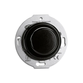 Universalus PRO LED dimeris 3-130W / 7-350W iš bakelito : Spalva - Juoda