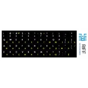 Riff Qwerty keyboard stickers ENG white / RU yellow kaina
