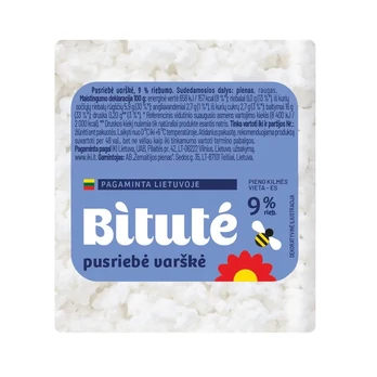 Pusriebė varškė IKI/BITUTĖ, 9% rieb., 1 kg