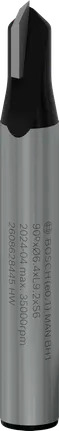 Bosch "V" formos frezos 6 mm 6.35mm.90°.6mm