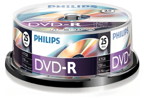 1x25 Philips DVD-R 4,7GB 16x SP