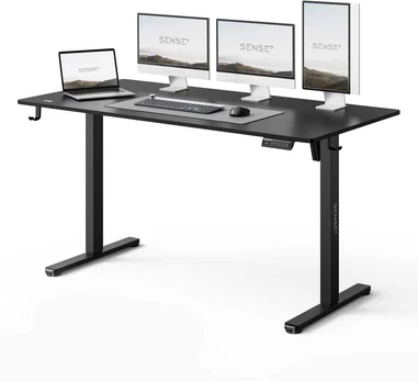 SENSE7 NOJO LIGHT rašomasis stalas, juodas, 140 cm x 70 cm