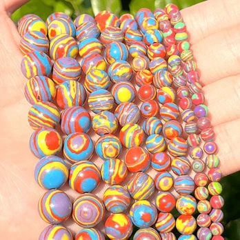 Karoliukai malachitas, 8mm 46vnt