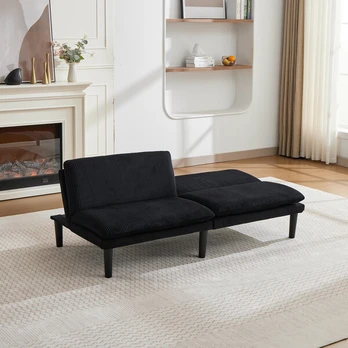 Dvivietė sofa, 3 padėtys, 240 kg, juoda, 1 vnt