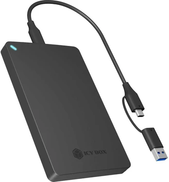 Icy Box 2.5" SATA enclosure, USB 3.2 Gen 2, toolless, juodas