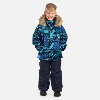 Huppa Žieminis komplektas WINTER, navy pattern/ navy, 104