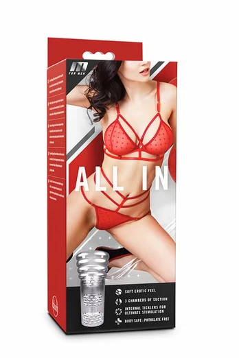 M FOR MEN ALL IN CLEAR Intimate Stimulation Sleeve, Transparent, 15.2 cm