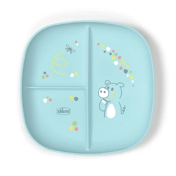 Trijų skyrių mėlyna lėkštė Chicco 1600325