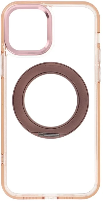 Dėklas Oem Case for iPhone 12 Frame Circle Stand compatible with MagSafe auksinis