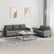 Sofa Sofos komplektas su pagalvėlėmis, 2 dalių, pilkas, audinys kaina