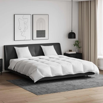 Antklodė su pagalve 3 pcs Balta 260 x 220 cm Pūkai
