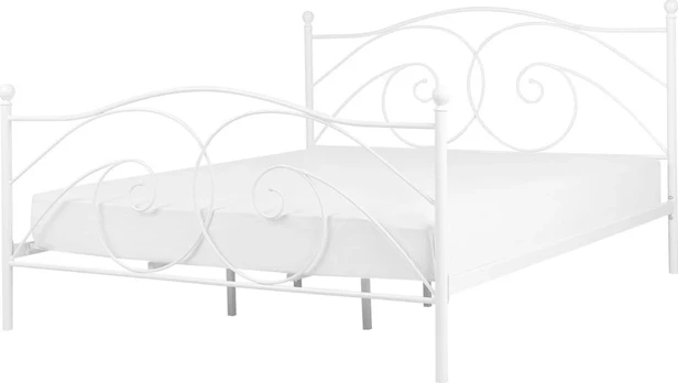 Beliani Metalinė lova DINARD, 180 × 200 cm, balta