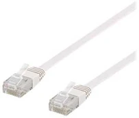 Deltaco U/UTP Cat6 patch cable, flat, 0.3m, 250MHz, baltas