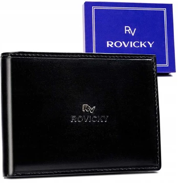 Odinė piniginė RFID ROVICKY RV-7870-BCA