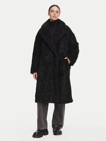 HUGO Dirbtinis kailinis Malite-1 50570962 Juoda Oversize