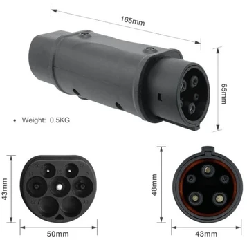 Type 2 - Type 1 adapteris be laido, 32A