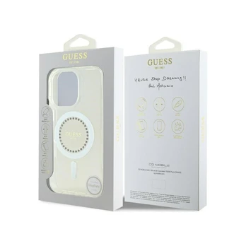 Guess GUHMP16XPFTDTEH iPhone 16 Pro Max 6.9" balta/baltas hardcase IML Rhinestones MagSafe