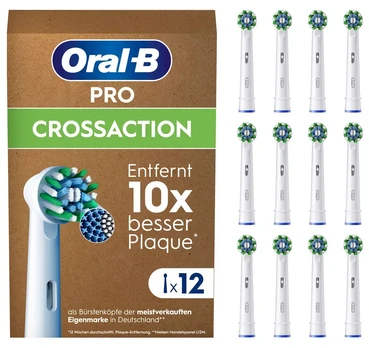 Oral B - Pro Cross Action Toothbrush Heads - White - 12 Counts