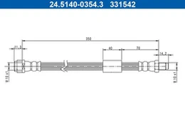 ATE 24.5140-0354.3 Brake hose