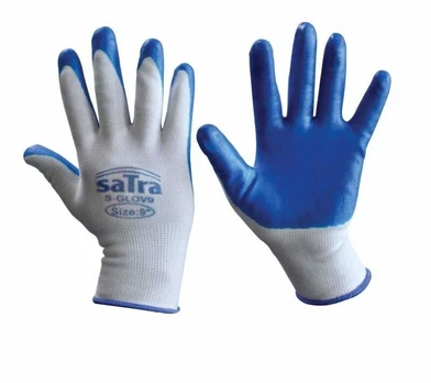 Satra Pirštinės darbo nailoninės aplietos nitrilu 9/L