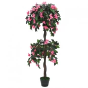 Dirbtinis rododendras su vazonu, 150 cm, žalias ir rožinis kaina