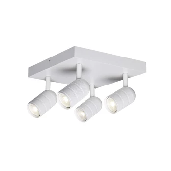 Šviestuvas lubų CristalRecord Flush, GU10, 4 x 10 W, balta sp. / balta sp.