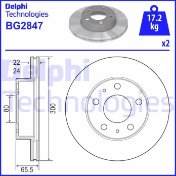 DELPHI BG2847 Brake Disc