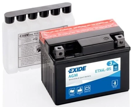 EXIDE YTX4L-BS / ETX4L-BS 3Ah AGM akumuliatorius