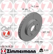 Stabdžių diskas ZIMMERMANN 400.3619.20 kaina