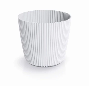 Plastikinis vazonas MILLY ROUND, baltos sp., 23,6 x 21 cm