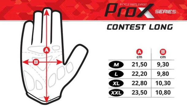 Pirštinės ProX Contest Long pilkas-XXL