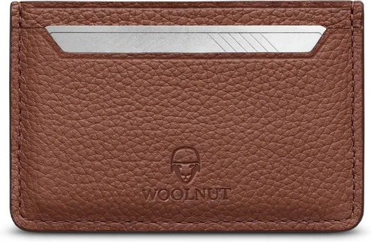 Woolnut Leather Card Holder -korttikotelo, konjakki
