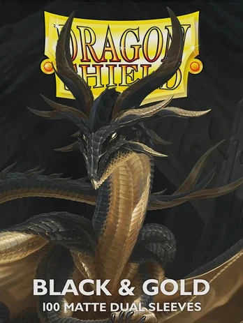 Dragon Shield Sleeves - Matte Standard size - Juodas & Gold (100 Sleeves)