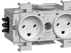 Wexe Ecoline 2xEDB stikkontakt for frontmontage RAL 9016