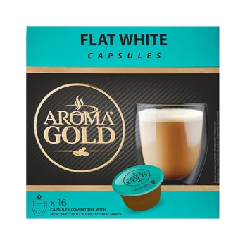 Kavos kapsulės AROMA GOLD FLAT WHITE, 187,2 g (16 vnt.)
