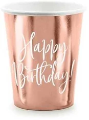 Party Deco Rose auksinis Happy Birthday papkrus