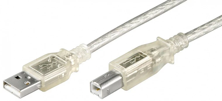 Kabelis USB Goobay USB-A - USB-B 1.8 m Permatomas (JAB-758942)