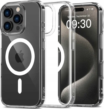 Skaidrus dėklas Apple iPhone 16 Pro Max telefonui "Tech-Protect Flexair Hybrid Magsafe"