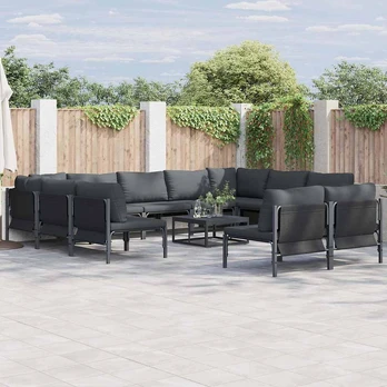 Sodo Sofų Rinkinys 11 pcs Antracito Plienas