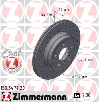 Stabdžių diskas ZIMMERMANN 150.3477.20