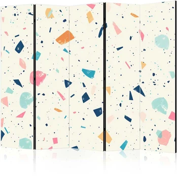 Artgeist Pertvara - Terrazzo with Multicolored - Large Elements - Cheerful Pattern on a Light Background
