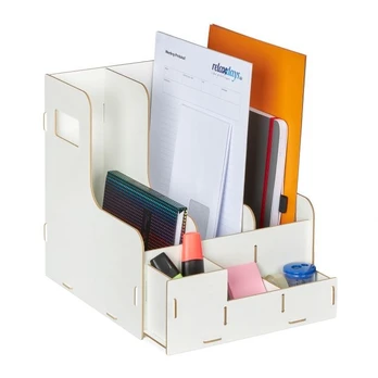 Rašymo priemonių ir dokumentų organizatorius 27x24x31,5 cm., baltos spalvos