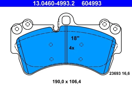 ATE 13.0460-4993.2 Brake pad set