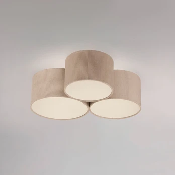 JUST LIGHT. Žalias Duro lubinis šviestuvas, tekstilinis, su trimis