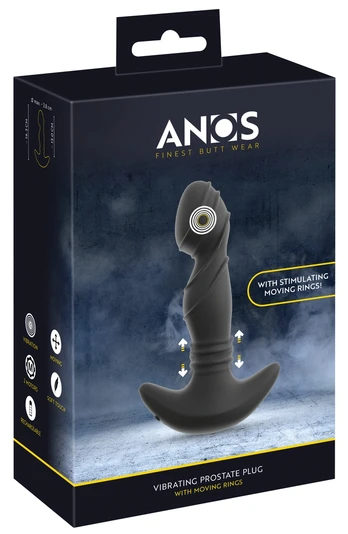 Anos Moving Rings Butt Plug Vibruojantis analinis dildo