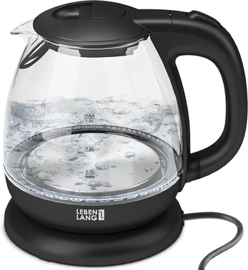 Virdulys Stiklinis virdulys 1l su filtru, Lebenlang, kelioninis