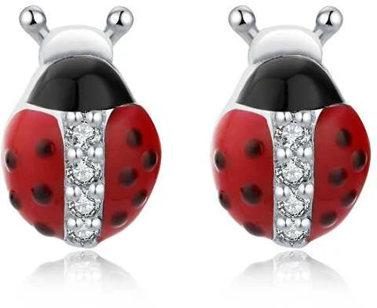Moiss Playful stud earrings made of sidabrinis Ladybugs E0000672